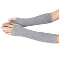 thumbnail image 3 of Lolmot Unisex Hand Fashion Knitted Mitten Arm Long Fingerless Wrist Gloves Classic Fashion Stretch Arm Warmer Oversleeve Thumb Hole Stretchy Gloves, 3 of 3
