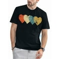 thumbnail image 1 of Vintage Hearts Cool Retro Valentines Day Gift for Women Men T-Shirt, Short sleeves, Round Neck Tees, 1 of 8