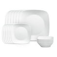 thumbnail image 1 of Corelle Vitrelle Juego De Vajilla Cuadrada De 18 Piezas Para 6 Personas Juego De Platos Y Tazones Cuadrados Livianos Resistentes Al Vidrio Y A Las Astillas De Triple Capa Blanco Puro, 1 of 5