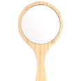 thumbnail image 1 of Lightweight Vanity Mirror, Vanity Mirror with Hand/Bracket, for Makeup, Tweezers and Blackhead/Blemish Removal. Small and Convenient Wooden Makeup Mirror (Color : Yellow, Size : Round), 1 of 5