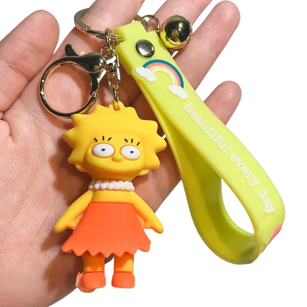 Lloud Lisa キーホルダー RUBBER KEYCHAIN LISA SIMPSONS Keychain 3D Silicone Pendant Accessories for