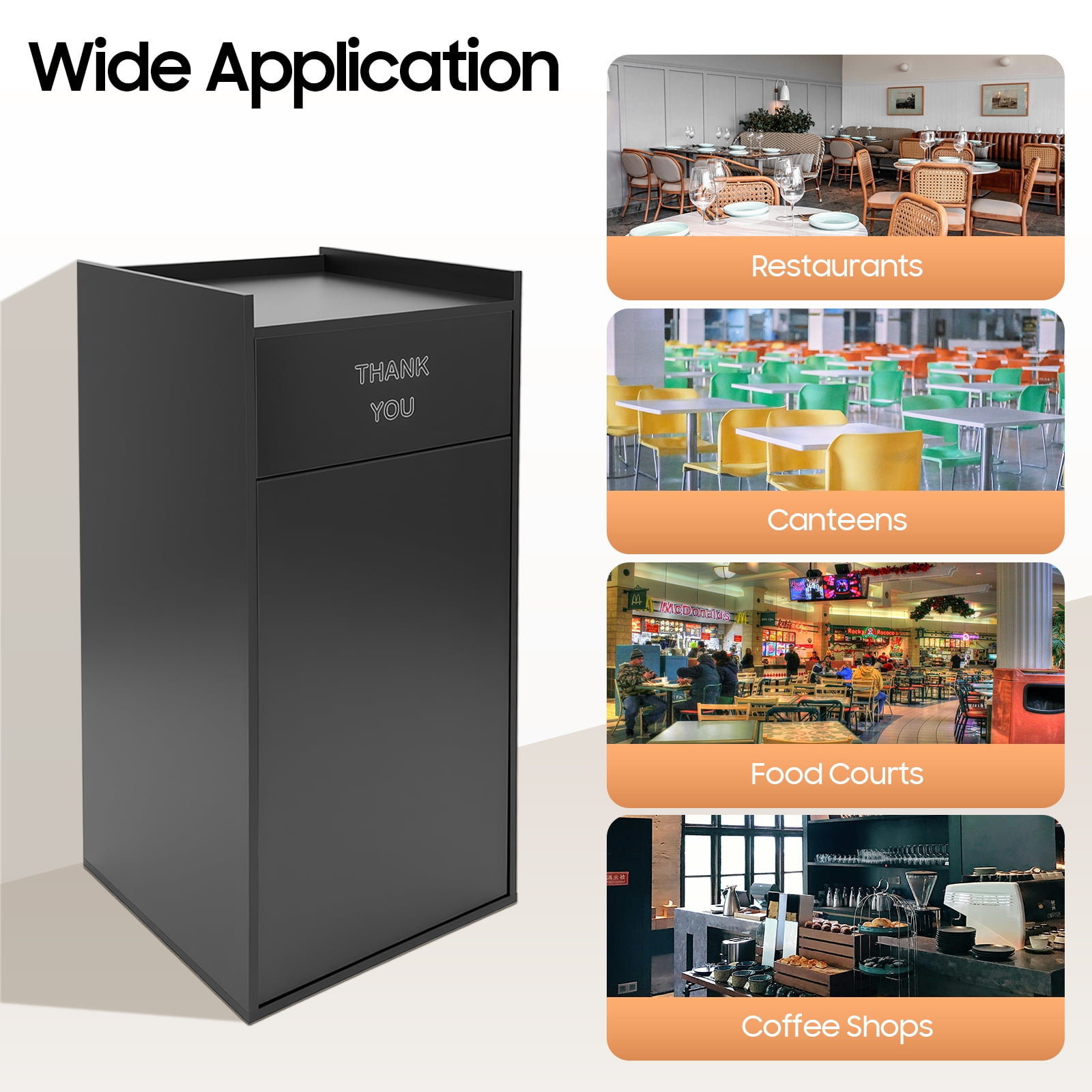 Restaurant Trash Can Cabinet Commercial Trash Can 30l,Wooden Garbage Receptacle Indoor,Heightened Baffle/Built-Intrash Bag