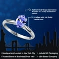 thumbnail image 2 of Gem Stone King 14K White Gold Blue Tanzanite Solitaire Engagement Ring for Women | 0.75 Cttw | Oval 7X5MM | Gemstone December Birthstone | Size 6, 2 of 6