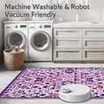 thumbnail image 5 of ODIKA 4'x6' Machine Washable Non-Slip Area Rug, Boho Triangle Colorful Geometric High Traffic Rug, Purple, 138449, 5 of 7