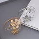 thumbnail image 5 of 2 pulseras de metal con flores y diamantes de imitación, brazalete abierto, joyería, 5 of 6