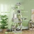thumbnail image 2 of 81" Large Cat Tree w/ Scratching Posts, Condos, Beds, Hammocks, Jumping Platforms, Toy Balls, Rope Cat Toy, Light Grey, 2 of 6