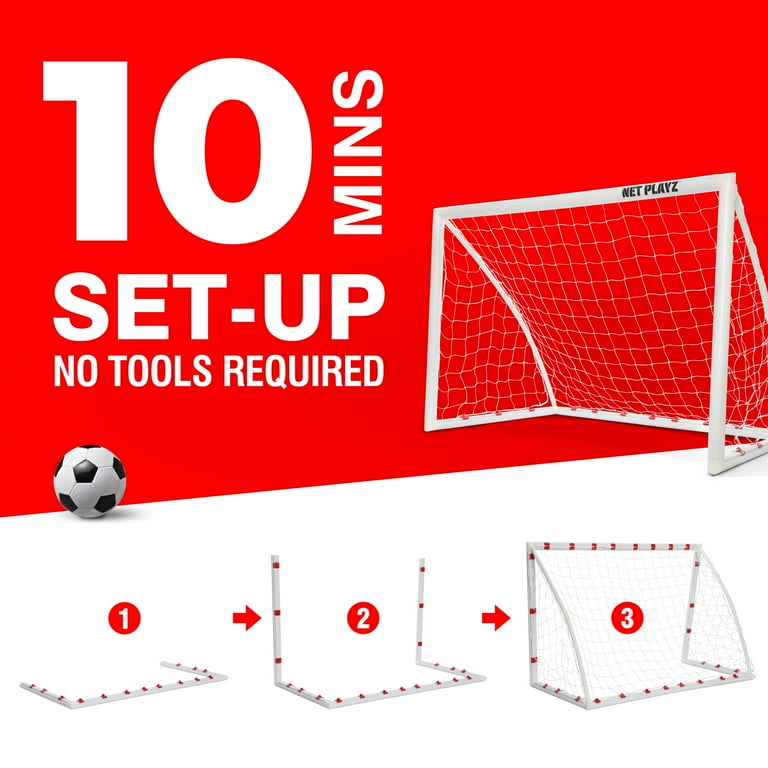 Kids Football Goals, 6ft x 3ft Portable Soccer Goals, Set of 2