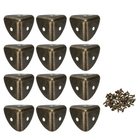 

12PCS Antique Iron Bronze Corner Wooden Box Edge Corner with Screws Bronze