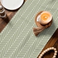 thumbnail image 3 of Sage Green Geometric Table Runner - 60 Inch Long Minimalism Solid Color Striped Lines Cotton and Linen Blended Dress Scarves Farmhouse Table Runner for Kitchen Dining, Coffee Table, 13" x 60", 3 of 8