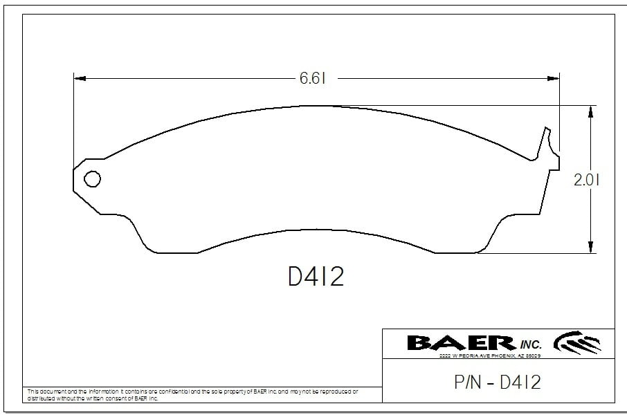 Baer Brakes D0412R Replacement Pads for Baer 2-Piston PGC Classic Series Front Caliper