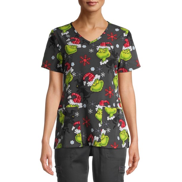 Scrubstar Scrubstar Women's Christmas Grinch "I Regret Nothing" V