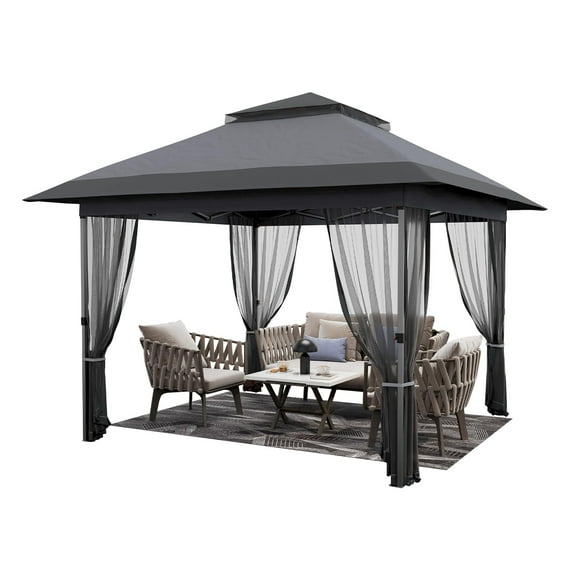Kojooin 12'x12' Garden Gazebo Tent - Mosquito Netting & Easy Setup Canopy