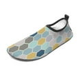 thumbnail image 2 of Geometric Hexagon Blue Grey Yellow Print Pattern Water Shoes Beach Slip-on Shoes for Men Women Swim Pool Yoga Surfing Sneakers Quick-Dry Sports Barefoot Shoes, 2 of 5