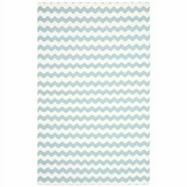 SAFAVIEH Dhurries Karissa Geometric Area Rug, Ivory/Blue, 3' x 5'