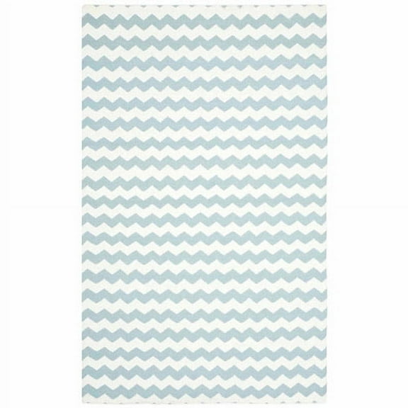 SAFAVIEH Dhurries Karissa Geometric Area Rug, Ivory/Blue, 3' x 5'