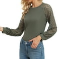 thumbnail image 3 of Camisa de manga larga manga de encaje hueca transpirable elegante para mujeres para trabajo de oficina ANGGREK Otros, 3 of 6