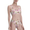 thumbnail image 4 of High Waisted Bikini Sets For Women, Lilies Flowers Light Pink Swimsuits Tummy Control, Two Pieces Bathing Suit, 4 of 8