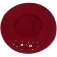 thumbnail image 2 of LinYooLi Women Embroidered Flower Bling Rhinestone Classic French Beret Hat, 2 of 7