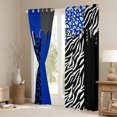 thumbnail image 3 of Homewish Cheetah Leopard Print Black Out Curtains for Girl, Black Blue Zebra Animal Curtains Pack of 2 (42x63 Each), Stripes Abstract Bedroom Curtains, Curtains Blackout Decor, 3 of 6