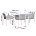 thumbnail image 4 of vidaXL 7 Piece Garden Dining Set with Cushions Poly Rattan and Steel, 4 of 5