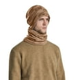 thumbnail image 3 of MSJUHEG Winter Beanie Hat Scarf Set for Men Women Fleece Beanie Windproof Neck Warmer Gaiter Suitable for Outdoor Activities in Cold Weather Khaki One Size, 3 of 9