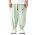thumbnail image 3 of BXSRUTA Toddler Cotton Jogger Pants with Cute Bear Print Elastic Waist and Ankles for Boys and Girls, 3 of 8
