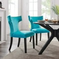 thumbnail image 2 of Side Dining Chair, Nailhead, Set of 2, Blue, Velvet, Modern Contemporary, Kitchen Room Cafe Bistro Restaurant Hospitality, 2 of 10