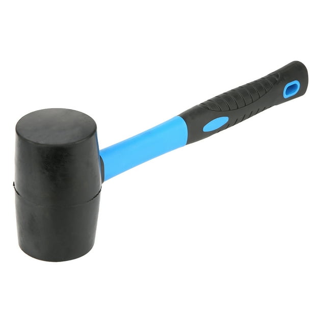 Martillo de Mazo de Goma, Doble Cara Suave y Dureza Martillo de Goma Negro Azul Herramienta de Instalación Martillo de Goma Martillo de Mazo Martillo Suave para Instalación de