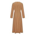 thumbnail image 6 of Ersazi Vacation Outfits for Women Fashionable Women's Loose Print Casual V-Neck Long Sleeved Dress Khaki Xxl, 6 of 6
