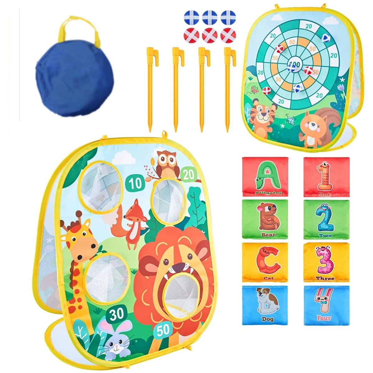 Bean Bag Toss Game Toy Outdoor Toss Game, Animal Party Games Set，Family