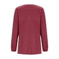 thumbnail image 5 of HAPIMO Womens Sweaters Crewneck Long Sleeve Shirts Loose Casual Fall Button Tunic Tops Red XXL, 5 of 6