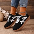 thumbnail image 3 of Casual Sneakers for Women Lightweight Lace Up Tennis Shoes | Non-slip Lace Up Fashion Sneaker, Round Toe Retro Walking Shoes, 2026 Trendy Comfortable Trainers, 43, 3 of 4