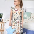 thumbnail image 4 of Balery Watercolor Floral Camisón de princesa para niñas, pijama de algodón con mangas abullonadas, suave y bonito.-XX-Large, 4 of 6