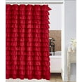 thumbnail image 2 of Waterfall Ruffled Fabric Shower Curtain red, 2 of 2