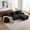 Black, variant on U-HOMY 104" Boneless Modular Sectional Sofa, Deep Seat Cloud Couch with Movable Ottoman, No Assembly Required