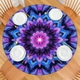 thumbnail image 2 of Purple Blue Tie Dye Pattern Round Fitted Tablecloth with Elastic Edge,Dining Table Cover Waterproof,Outdoor Round Tablecloth for Camping,Dining,Indoor and Outdoor, 2 of 7