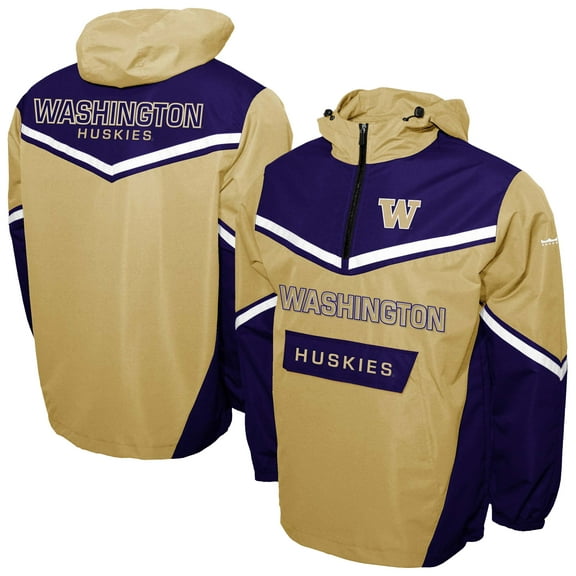Men's Franchise Club Gold Washington Huskies Action Anorak Half-Zip Jacket