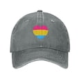 thumbnail image 1 of DouZhe Adjustable Washed Cotton Baseball Cap - Pansexual Pride Love Heart Prints Vintage Dad Hat Unisex Sports Caps (Gray), 1 of 7