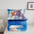 thumbnail image 5 of meiyoeat Dreamy Cloud Kitten Twin Comforter Sets,Orange Cat Print Bedding Set For Girl,Reversible,2-Piece,1 Comforter and 1 Pillowcase, 5 of 7