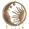 thumbnail image 5 of DecMode 37" Brass Metal Handmade Sun and Moon Windchime with Glass Beads and Bells, 5 of 9