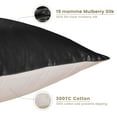 thumbnail image 2 of THXSILK Silk Pillowcase, 19 Momme Zippered Silk Pillowcase with Cotton Underside, 100% Pure Mulberry Silk Pillowcase, 1Pcs, Standard Size(20"x26"), Black, 2 of 6