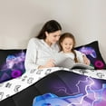 thumbnail image 4 of Manfei Cartoon Console 7-Piece Bedding Comforter Set,Modern Video Game King Bedding Sets,Triangle Circle Pattern Bed Sheets For Boys Teens,Super Cozy Room Decor Reversible, 4 of 8