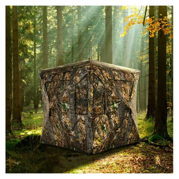 3 Person Portable Pop-Up Ground Tent with Gun Ports and Carrying Bag