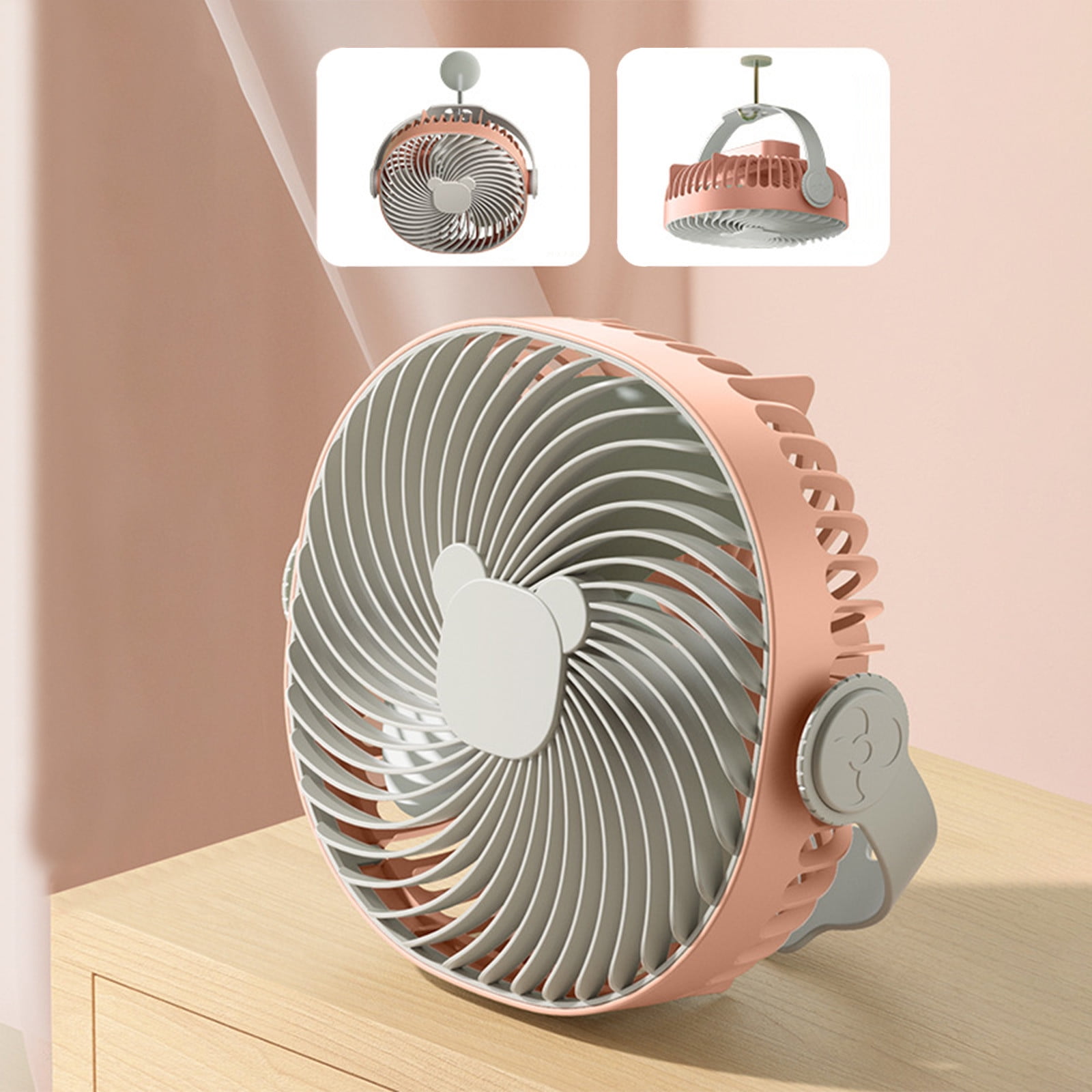 Bxaolu Small Fan Hanging Wall Hanging Desktop Multifunctional Lighting Fan USB Rechargeable Fan New Style