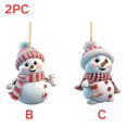 thumbnail image 2 of Snowman Ornaments Set of 2 Snowman Decorations,Christmas Tree Ornament Cute Snowman Ornament,Small Snowman Ornaments Acrylic 2D Pendant, 2 of 9