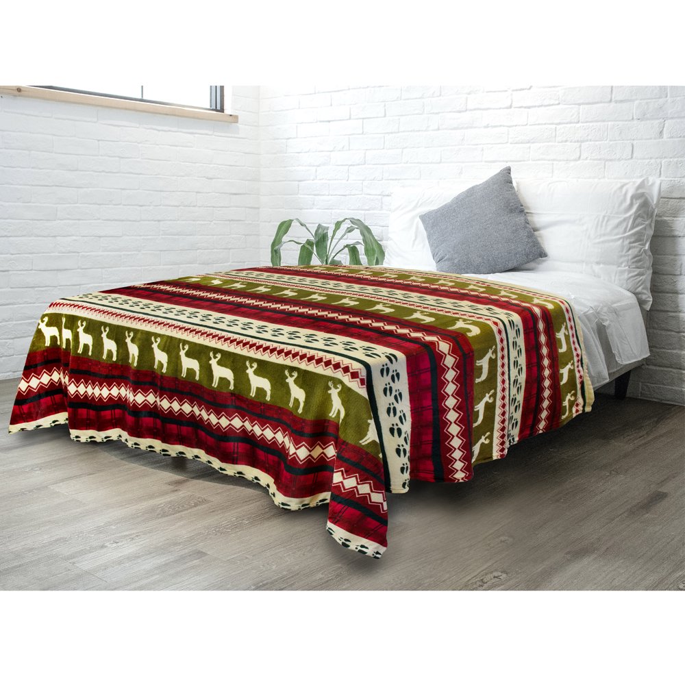 PAVILIA Christmas Throw Blanket Red Christmas Holiday Fleece Blanket