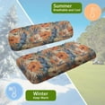 thumbnail image 6 of FUIALDOLG 2PCS Golf Cart Seat Covers, Watercolor Tropical Flower Leaves Print Breathable Front and Rear Seat Cushion Cover Fits for Ezgo Club Car Golf Cart Original Regular Seats, No Stapler, 6 of 8