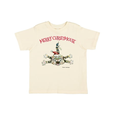 

Inktastic Merry Christmouse Cat in Santa Hat Boys or Girls Toddler T-Shirt