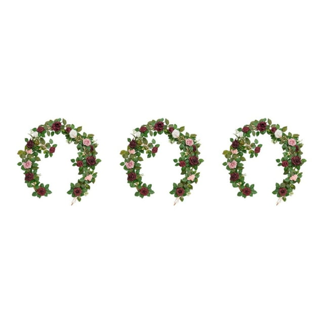 maskred Fleurs Artificielles Intérieur Ou Extérieur avec Voûte Plantaire Élégante Faible Entretien Fleurs Rouges 3Set