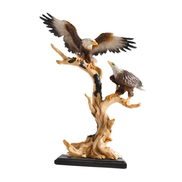 jesticaly Eagle Statue Figurine Hotel Ornaments Cabinet Eagle Bird Sculpture 2 Resin Bookshelf with with 2 Eagle